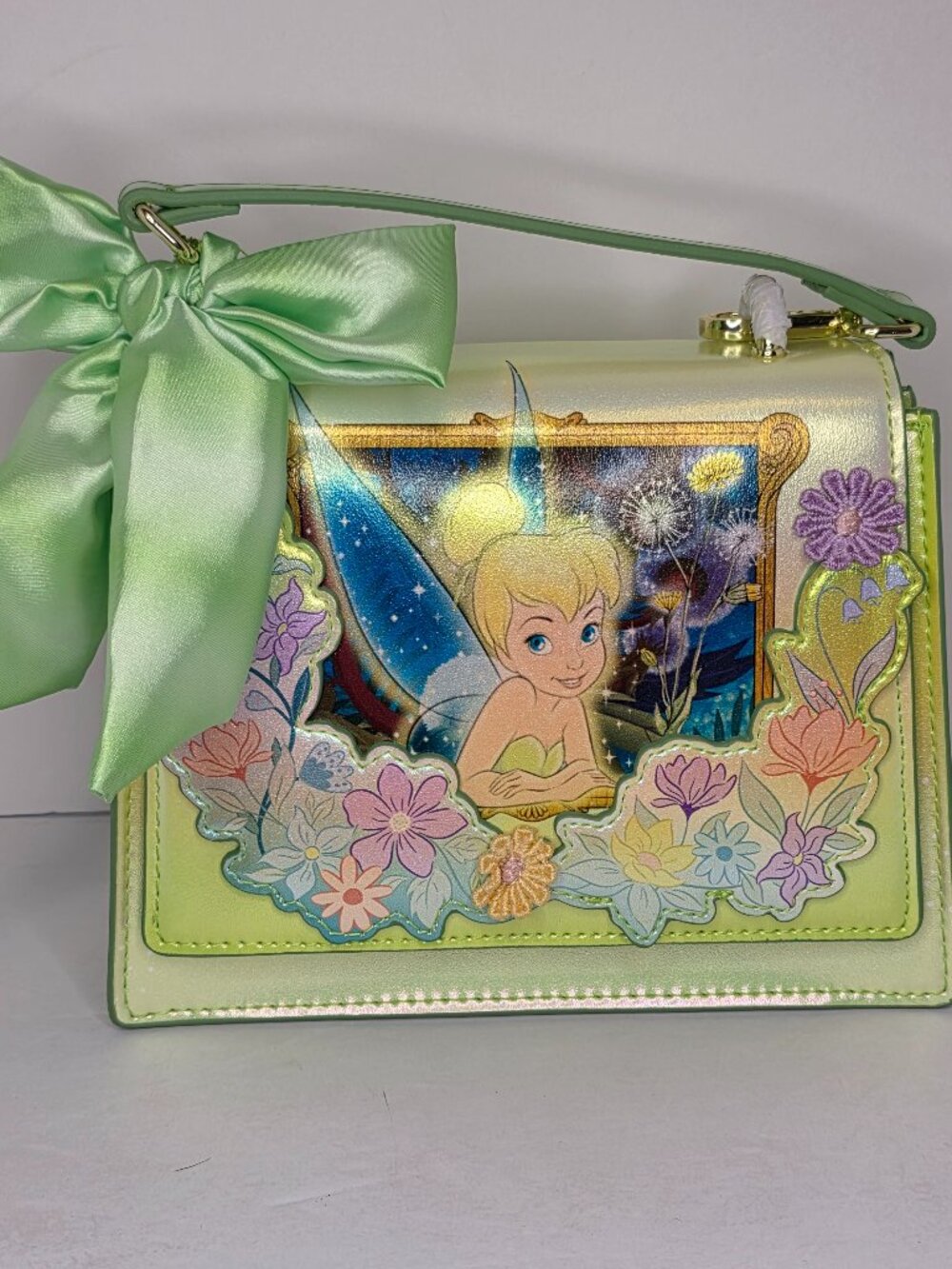Loungefly Disney Tinker Bell Flower Iridescent Crossbody Handbag Exclusive